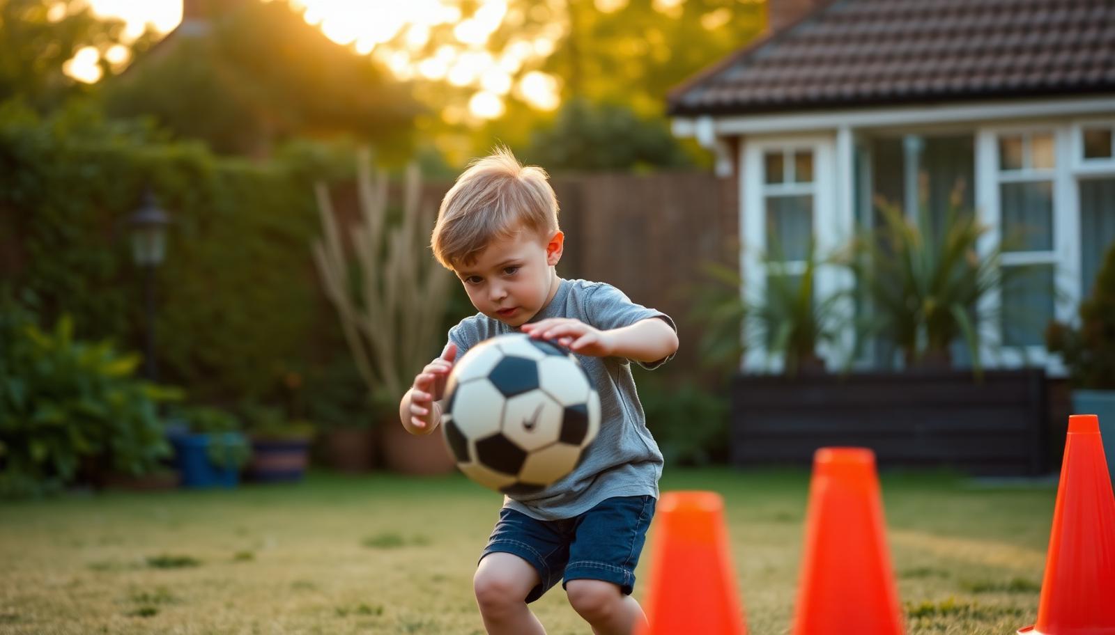 Youth football coaching session under floodlights